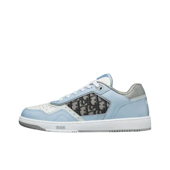 DIOR B27 Low Light Blue White And DIOR Gray Smooth Calfskin With Beige And Black DIOR Oblique Jacquard
