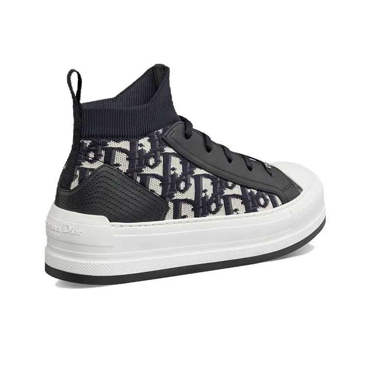 DIOR Walk'n'Dior Mid-Top Skateboard Shoes Women's Black White-3
