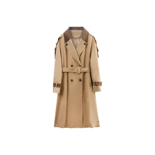 A paradise for awakening Trench Coats Women's Coffee