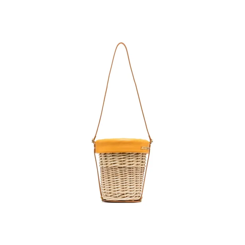 Jacquemus Cow Leather Shoulder Bag, Handbag Women's Dark Yellow-1