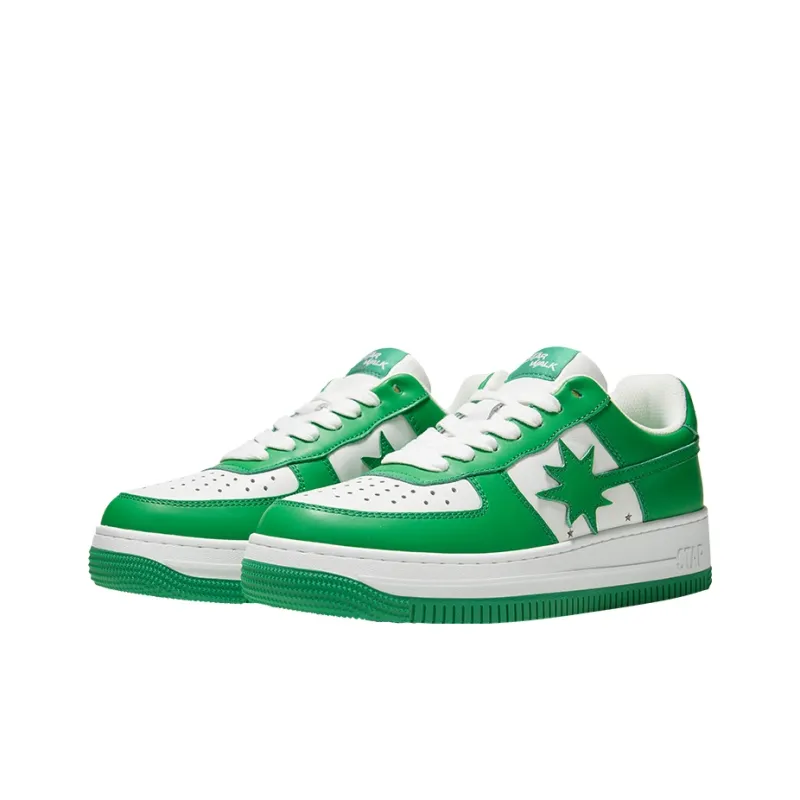 Starwalk Soldier Warm Slip-Resistant Cushioning Low-Top Skateboard Shoes Unisex White Green-2