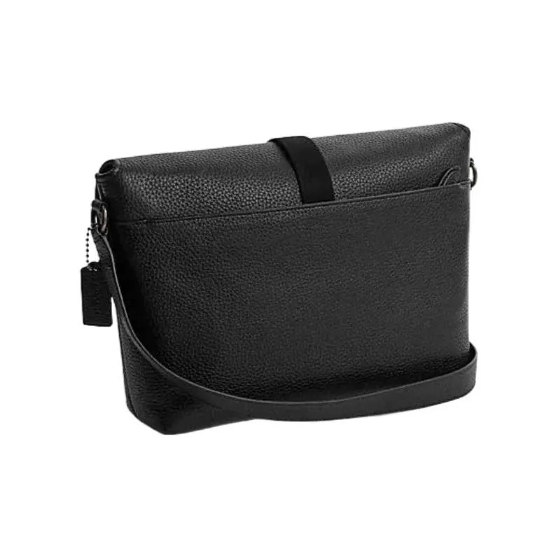 COACH BECK Grained Calfskin Messenger Bag, Shoulder Bag, Crossbody Bag Tubas Men's Black-1