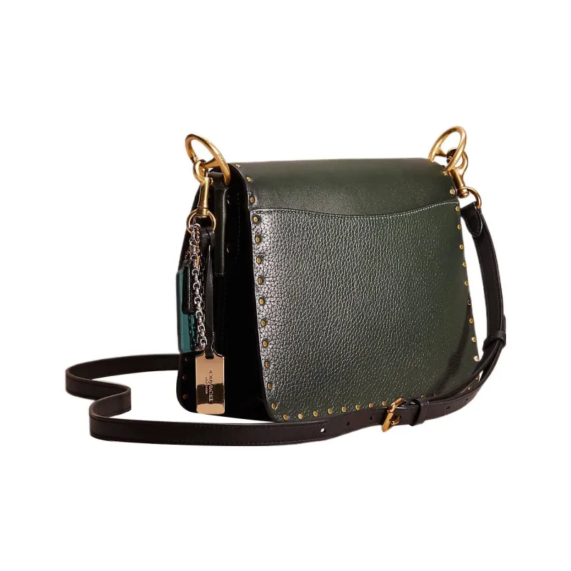 COACH Beat Suede Bonded Leather Portable Crossbody Bag Shoulder Bag Medium Size Women's Amazon Green-1
