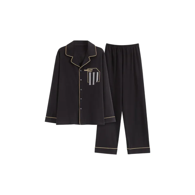 Cotton Gene Home Suit Men's Black-0