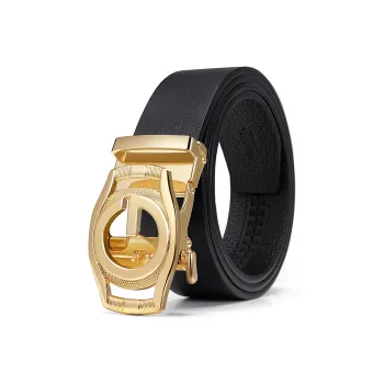 GOLF Brand Logo Refreshing Youthful Automatic Buckle Trimmable Cow Leather Leather Belts Men's 3.5cm Width