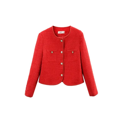 A paradise for awakening Cropped Coats Women's Red