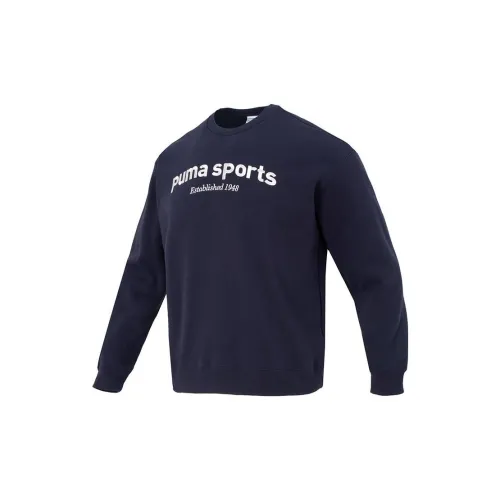 PUMA TEAM CREW FL Sweatshirts Men Navy Blue