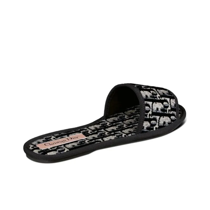 DIOR Chez Moi Slide Slippers Women's Black-3