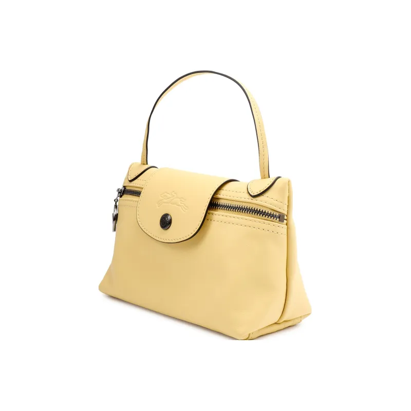 LONGCHAMP Le Pliage Xtra Cow Leather Pochette Box Bag, Shoulder Bag, Crossbody Bag Mini Women's Yellow-1