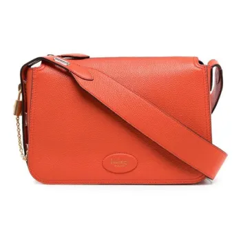 Mulberry Grain Cow Leather Shoulder Bag, Crossbody Bag Women's Orange