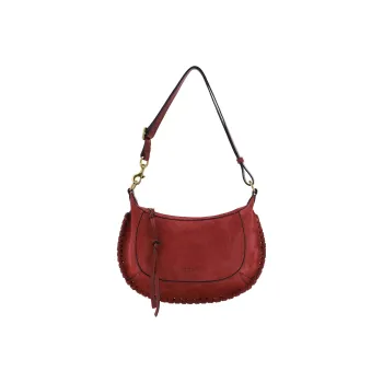 ISABEL MARANT Calfskin Handbag Shoulder Bag Women's Red Wood Color