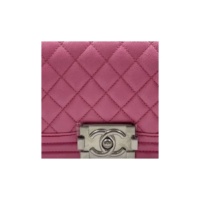 CHANEL Leboy Grain Embossed Cow Leather Flap Bag, Crossbody Bag, Shoulder Bag Trumpets Women's Pink-1
