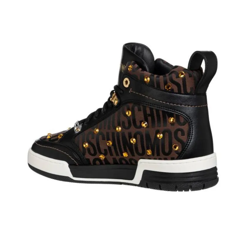 MOSCHINO High-Top Skateboard Shoes Women's Brown-4