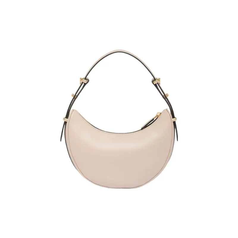 PRADA Arque Leather Shoulder Bag Women's Flesh Pink-2