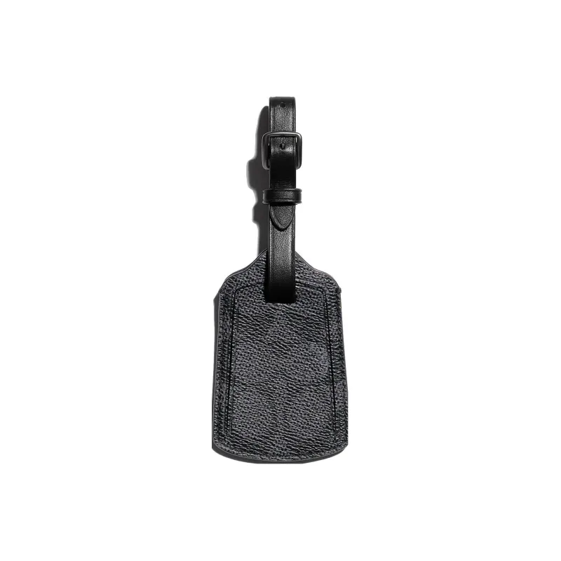 COACH Luggage Tag Canvas With Cow Leather Luggage Label Bag Accessory Men's Black-0