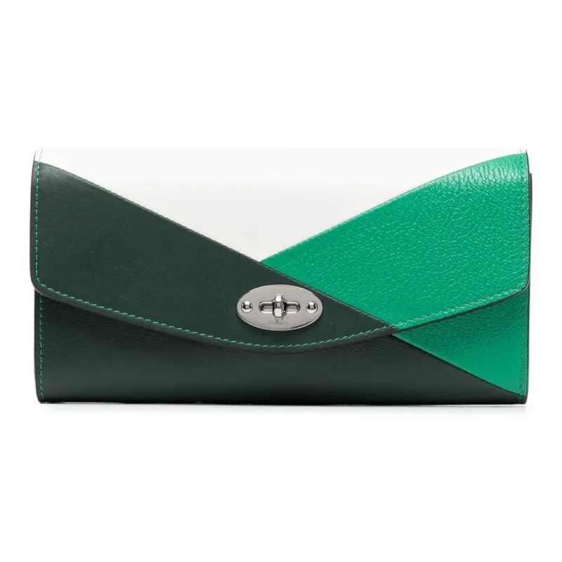 Mulberry Leather Wallet Women's Black/White/Green-0