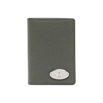 Mulberry Calfskin Card Holder Men's Dark Green