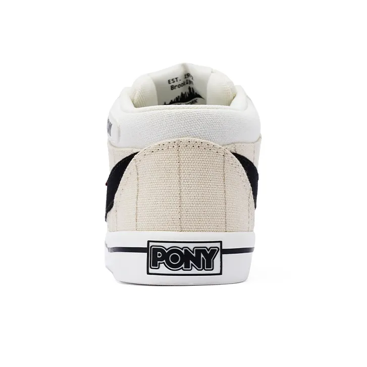 PONY Durable Breathable Low Top Skateboard Shoes Unisex Ecru-3