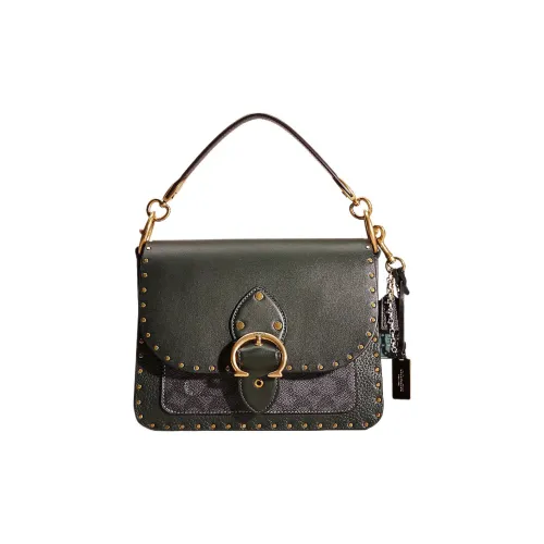 COACH Beat Suede Bonded Leather Portable Crossbody Bag Shoulder Bag Medium Size Women's Amazon Green