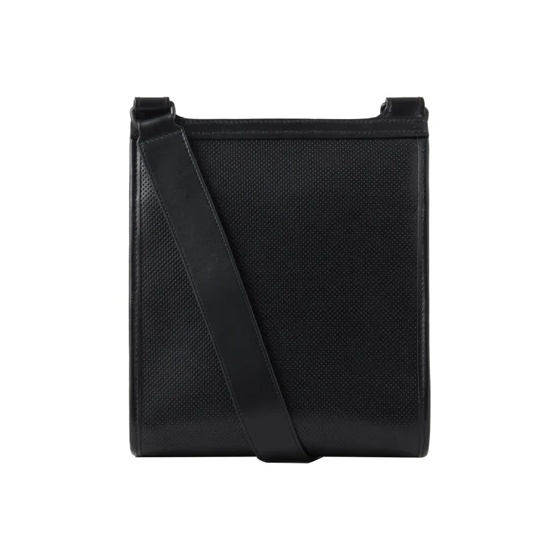 Mulberry Cow Leather Messenger Bag Shoulder Bag Crossbody Bag Women's Black-2