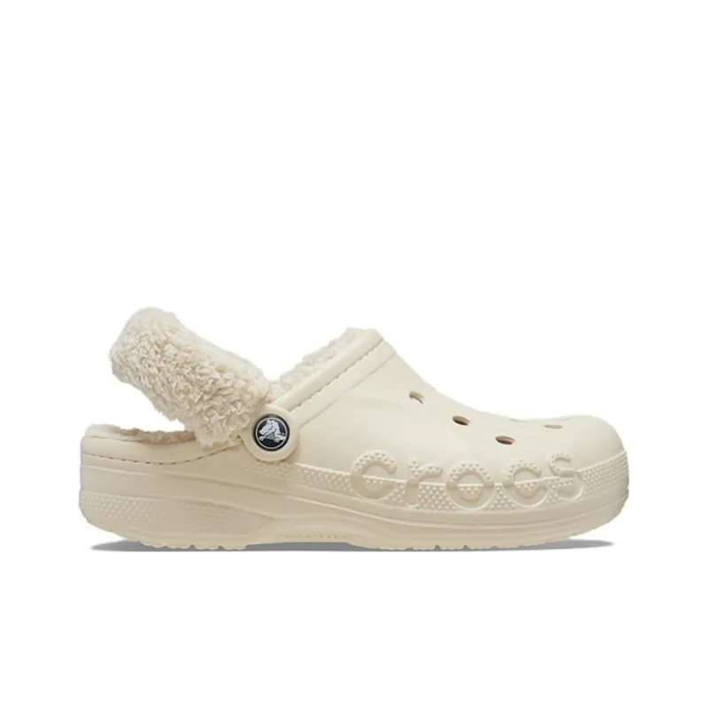 Crocs Baya Lined Fuzz Strap Clogs 'White'-1