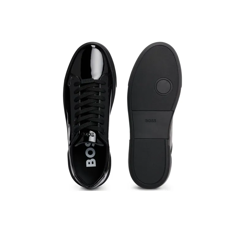 HUGO BOSS Low Top Skateboard Shoes Men's Black-3