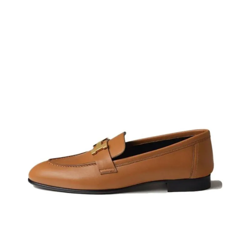 HERMES Paris Loafers Women's Brown-0