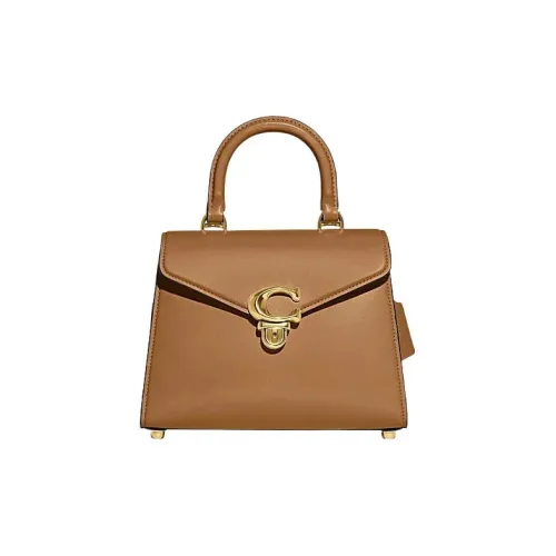 COACH Sammy Cow Leather Handbag Shoulder Bag Crossbody Bag Medium Size Women
s Light Camel