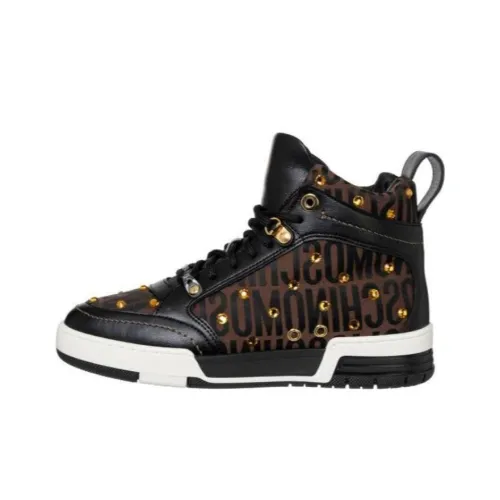 MOSCHINO Skateboard Shoes Women's High-Top Brown