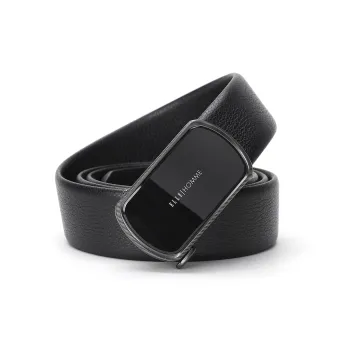 ELLE HOMME Automatic Buckle Cow Leather Belts Men's Width 3.55cm