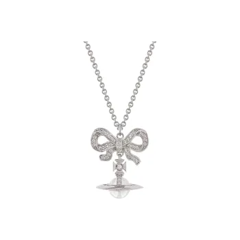 Vivienne Westwood Transparent Saturn Pendant Necklaces Women's Silver/White Ball