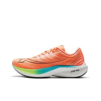 XTEP Integrated Molding Generation 1 Cushioning Wear Resistant Low Top Running Shoes Men's Fluorescent Soft Orange