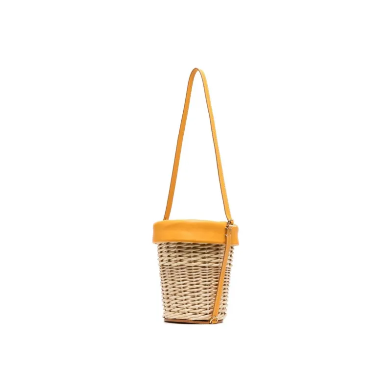 Jacquemus Cow Leather Shoulder Bag, Handbag Women's Dark Yellow-2