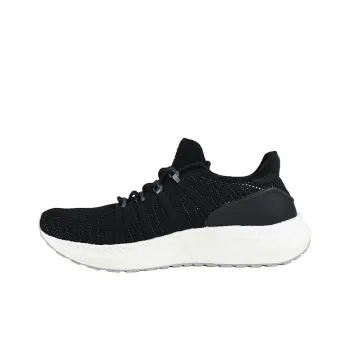 FREE TIE Cushioning Lightweight Low Top Running Shoes Men's Black Floral