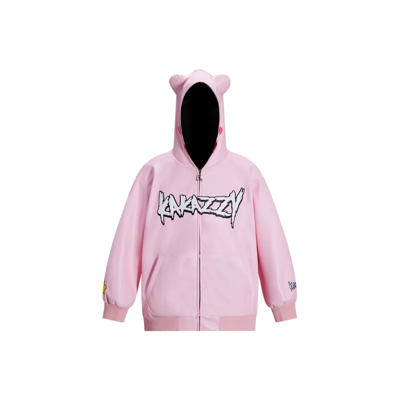 KAKAZZY Spring And Autumn Jackets Coats Unisex Pink-1
