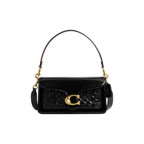 COACH Tabby Patent Leather God Of Wine Bag, Handbag, Shoulder Bag Medium Size Women's Black