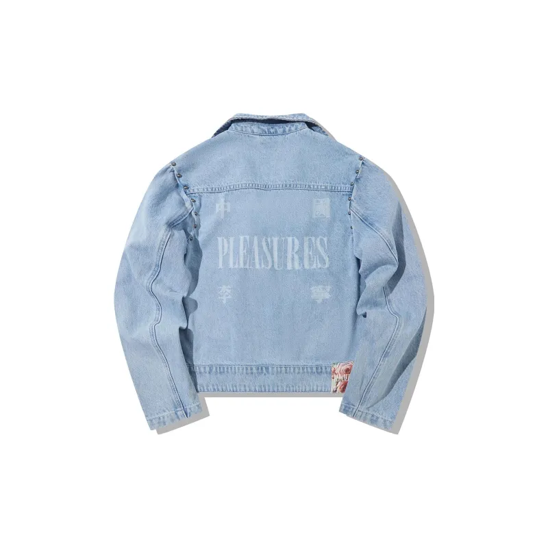 Pleasures X LiNing Denim Jackets Women's Denim Blue-1