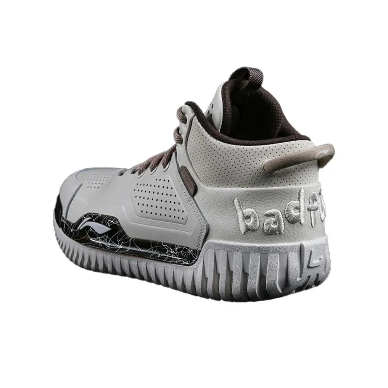 LiNing Badfive 3 Cushioning Wear Resistant Mid Top Basketball Shoes Men's Ecru-2