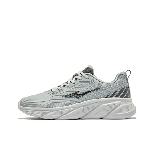 Erke Cloud Chasing Running Shoes Men Low-Top Ceramic Gravel Gray Silent Gray