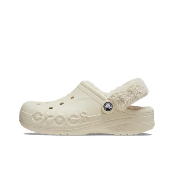 Crocs Baya Lined Fuzz Strap Clogs 'White'