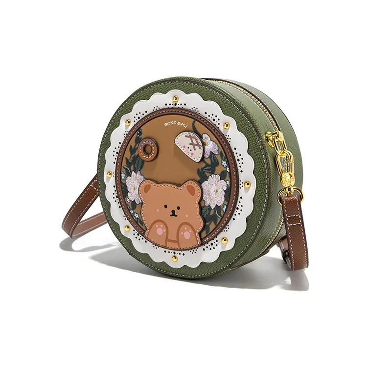 MISS GAIL Pu Crossbody Bag Regular Women's Green/off White/pink-1