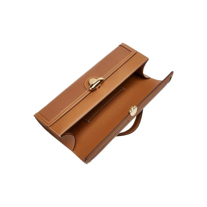 SAVETTE Calfskin Clutch Handbag Regular Women's Brown-2