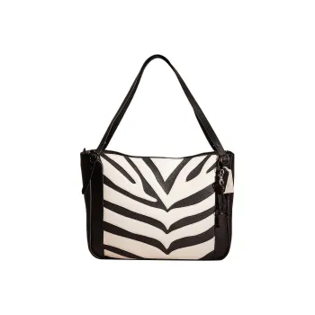 COACH Alana Polished Pebbled Leather Tote Bag Shopping Bag Shoulder Bag Handbag Large Size Women's Black White