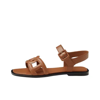 HERMES Feliz Strap Sandals Women's Brown