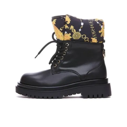 VERSACE JEANS Couture Logo-print Round-toe Boots