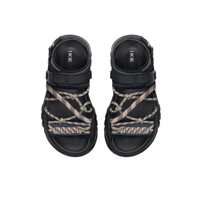 DIOR H Town Sandal Black Gray Brown-4