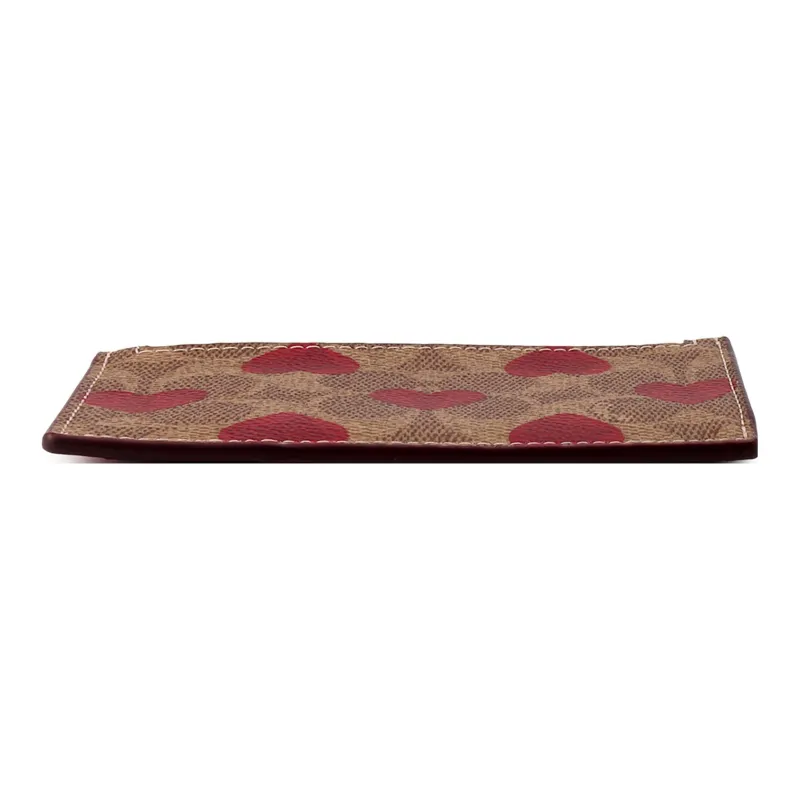 COACH Card Case With Cow Leather Card Holder Mini Women's Brown-3
