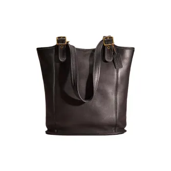 COACH Legacy Leather Tote Bag, Shopping Bag, One Shoulder Handbag Large Size Women's Black