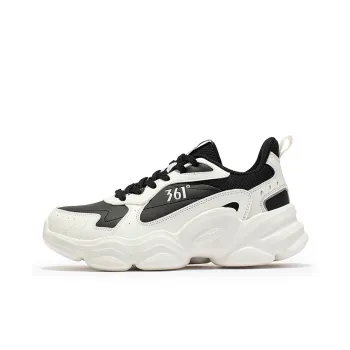 361° Cloud Anti Slip Wear Resistant Low Top Vintage Casual Shoes Men's Obsidian Black Feather White