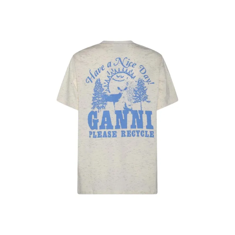 GANNI T-Shirts Women's Ecru-1